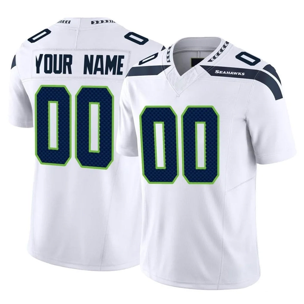 Fenge Custom S.Seahawks White Limited Vapor F.U.S.E. Home Game Any Name & Numbers Stitched Jerseys