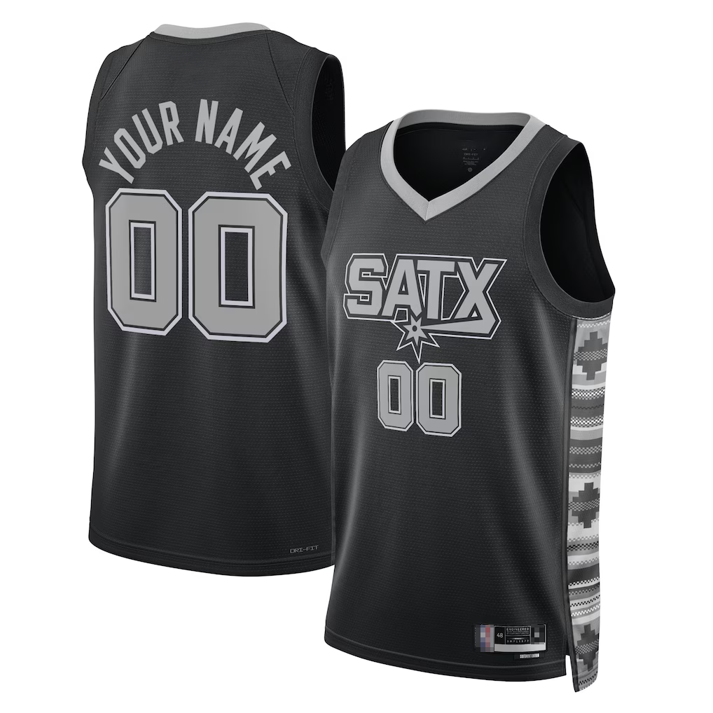 Fenge Custom SA.Spurs Black 2022-2023 Swingman Jerseys - Statement Edition