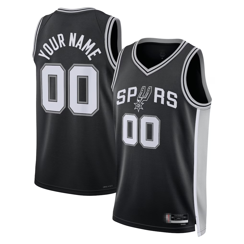 Fenge Custom SA.Spurs Black Swingman Jerseys - Icon Edition