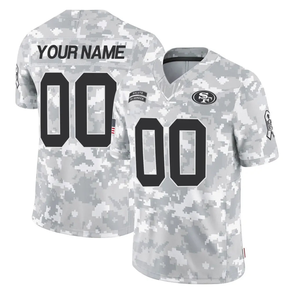 Fenge Custom SF.49ers Arctic Camo Limited Salute To Service Home Game Any Name & Numbers Stitched Jerseys