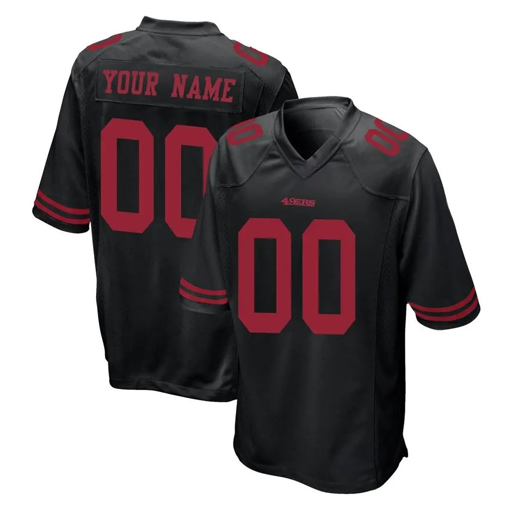Fenge Custom SF.49ers Black Alternate Home Game Any Name & Numbers Stitched Jerseys