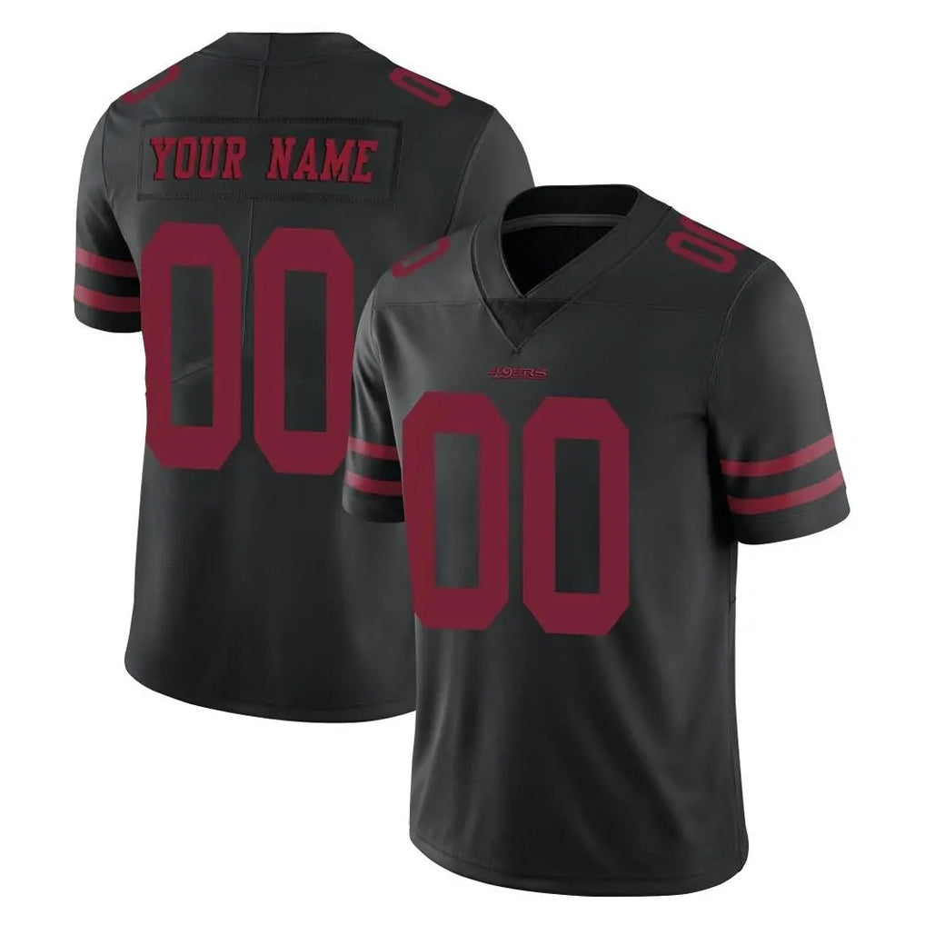 Fenge Custom SF.49ers Black Fashion Home Game Any Name & Numbers Stitched Jerseys