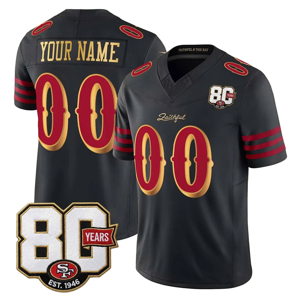 Fenge Custom SF.49ers Black Limited 80th Rivalries Collection Home Game Any Name & Numbers Stitched Jerseys