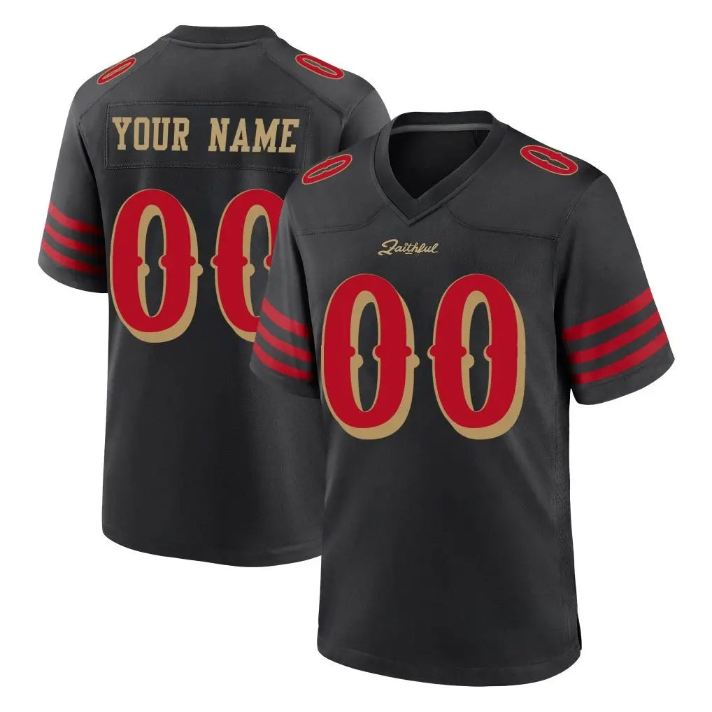Fenge Custom SF.49ers Black Rivalries Collection Home Game Any Name & Numbers Stitched Jerseys