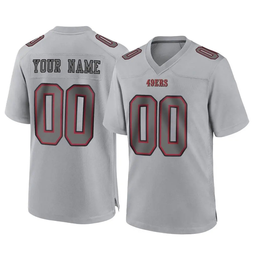 Fenge Custom SF.49ers Gray Atmosphere Fashion Home Game Any Name & Numbers Stitched Jerseys