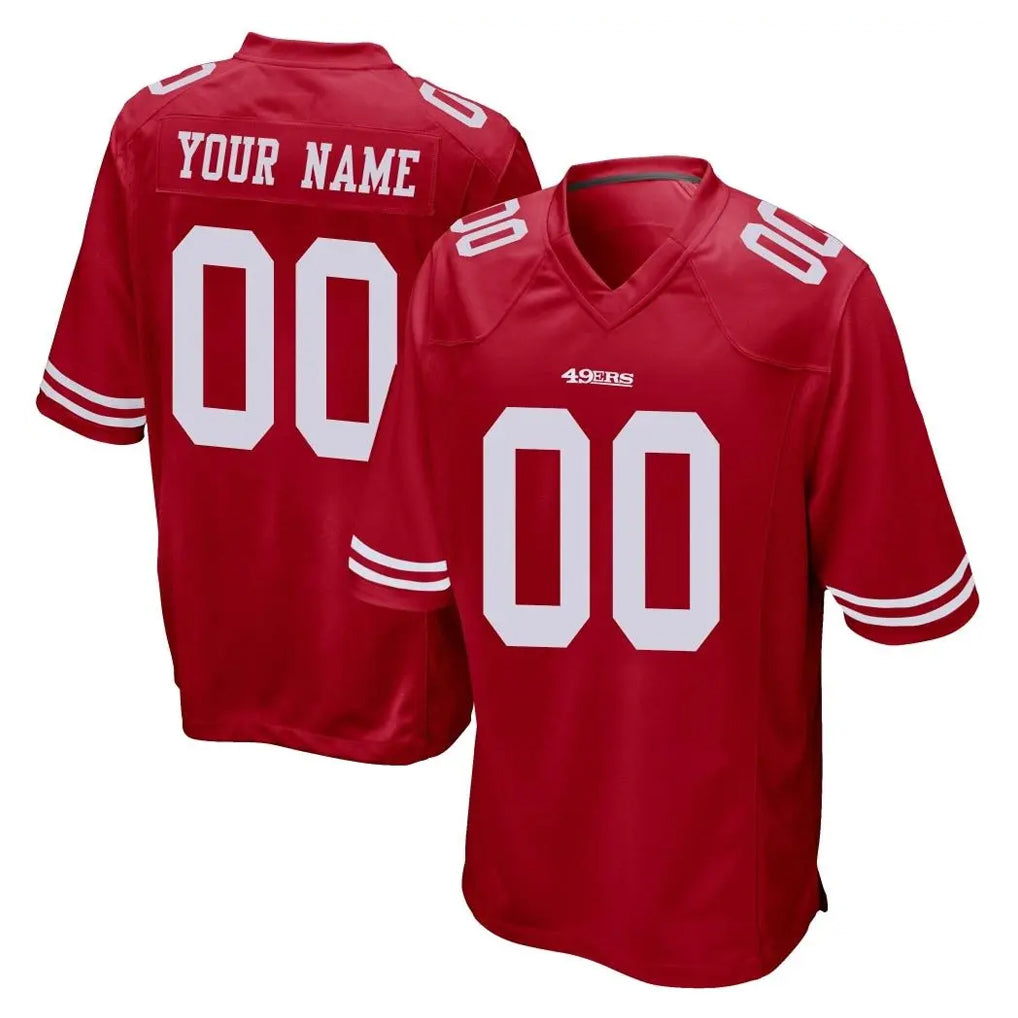 Fenge Custom SF.49ers Red Home Game Any Name & Numbers Stitched Jerseys