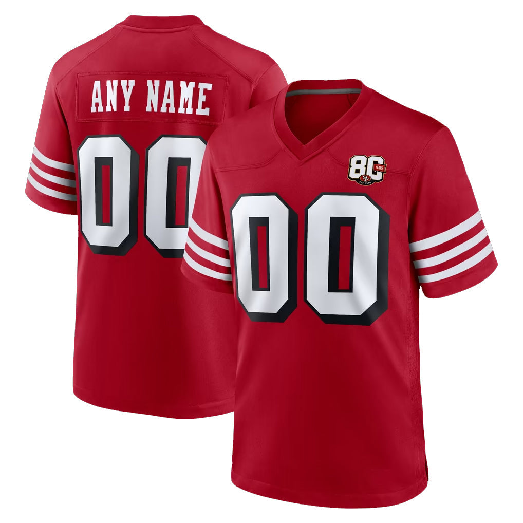 Fenge Custom SF.49ers Red Limited Alternate 80th Vapor Home Game Any Name & Numbers Stitched Jerseys