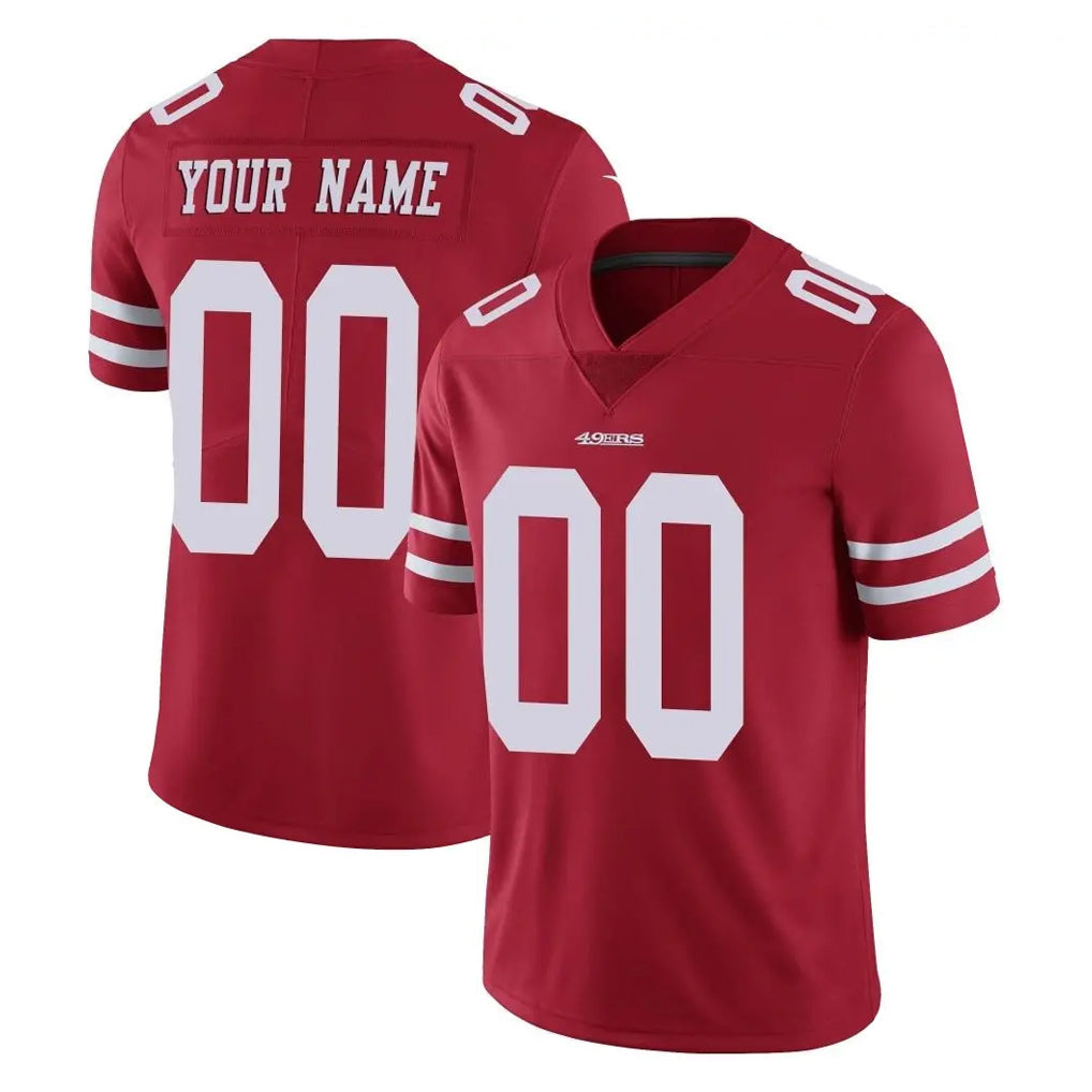 Fenge Custom SF.49ers Red Limited Vapor Untouchable Home Game Any Name & Numbers Stitched Jerseys