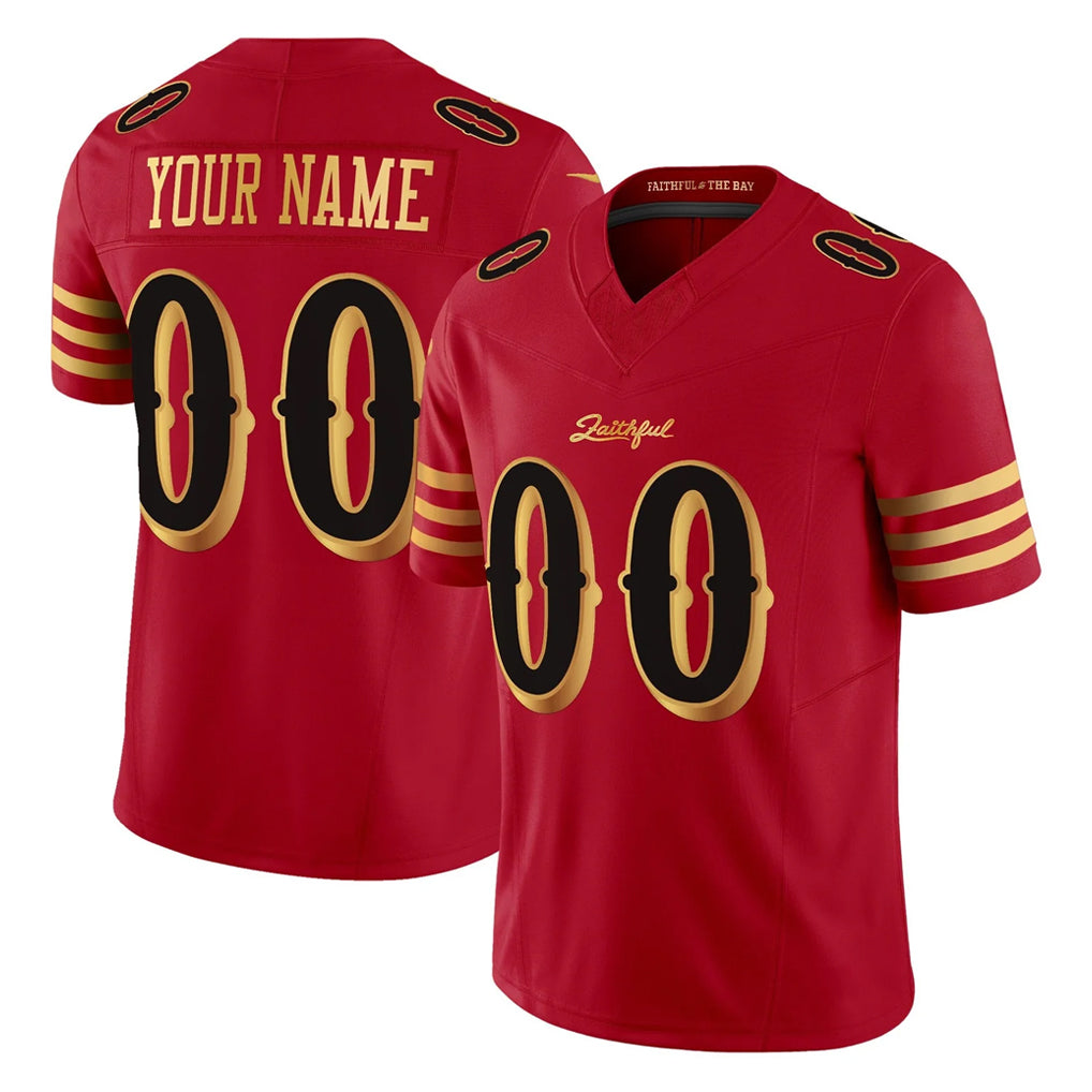Fenge Custom SF.49ers Red Rivalries Vapor Limited Home Game Any Name & Numbers Stitched Jerseys
