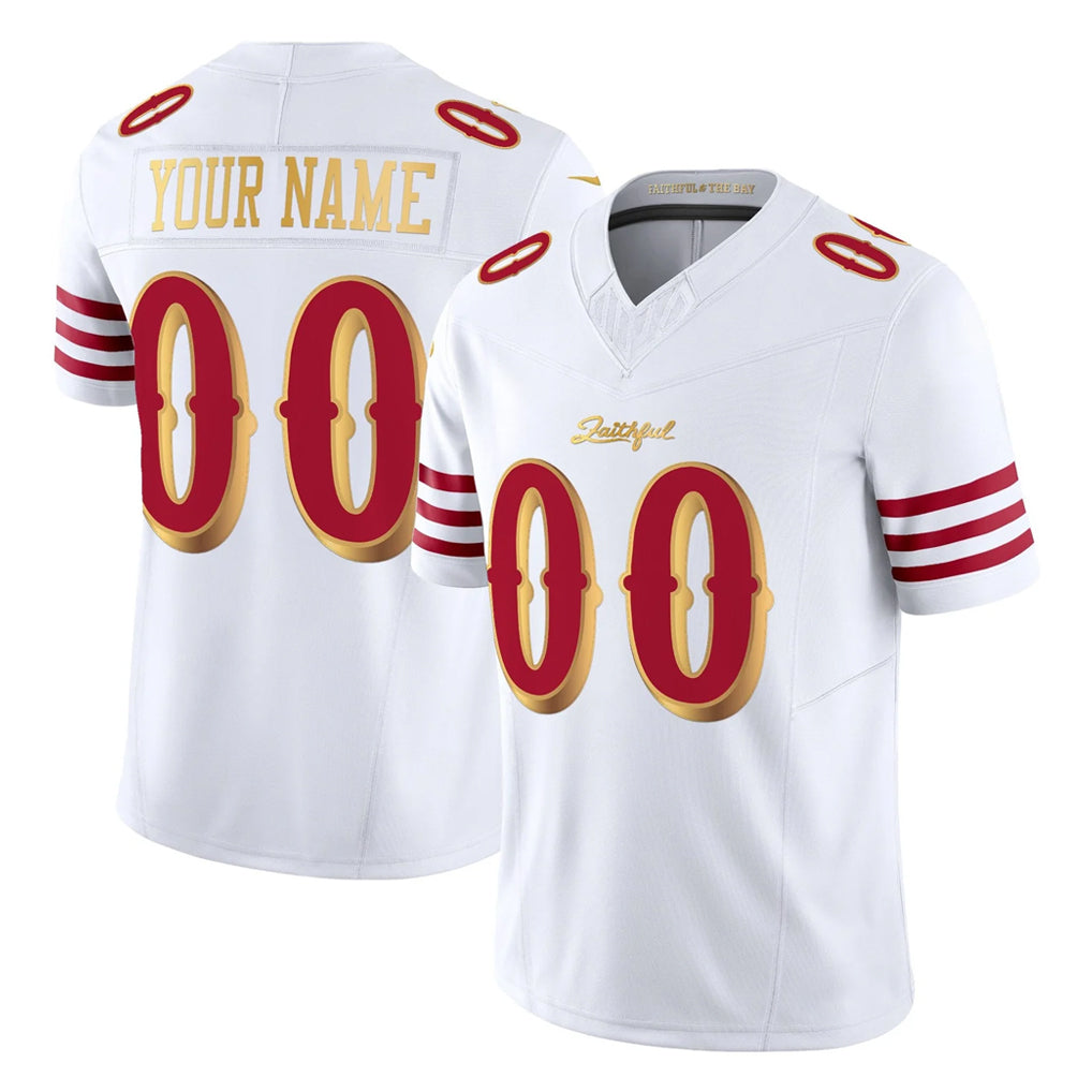 Fenge Custom SF.49ers White 2025 Rivalries Collection Game Limited Any Name & Numbers Stitched Jerseys
