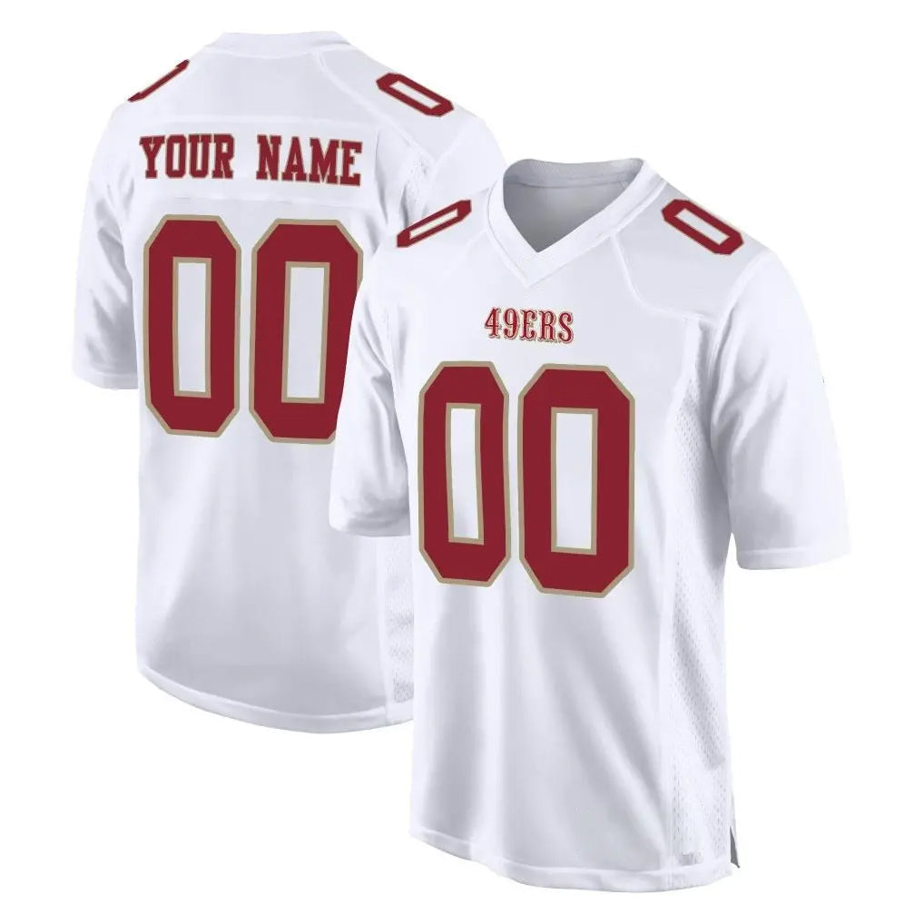 Fenge Custom SF.49ers White Fashion Home Game Any Name & Numbers Stitched Jerseys