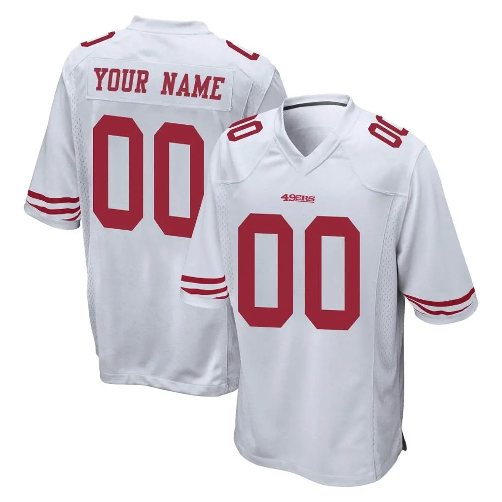 Fenge Custom SF.49ers White Home Game Any Name & Numbers Stitched Jerseys