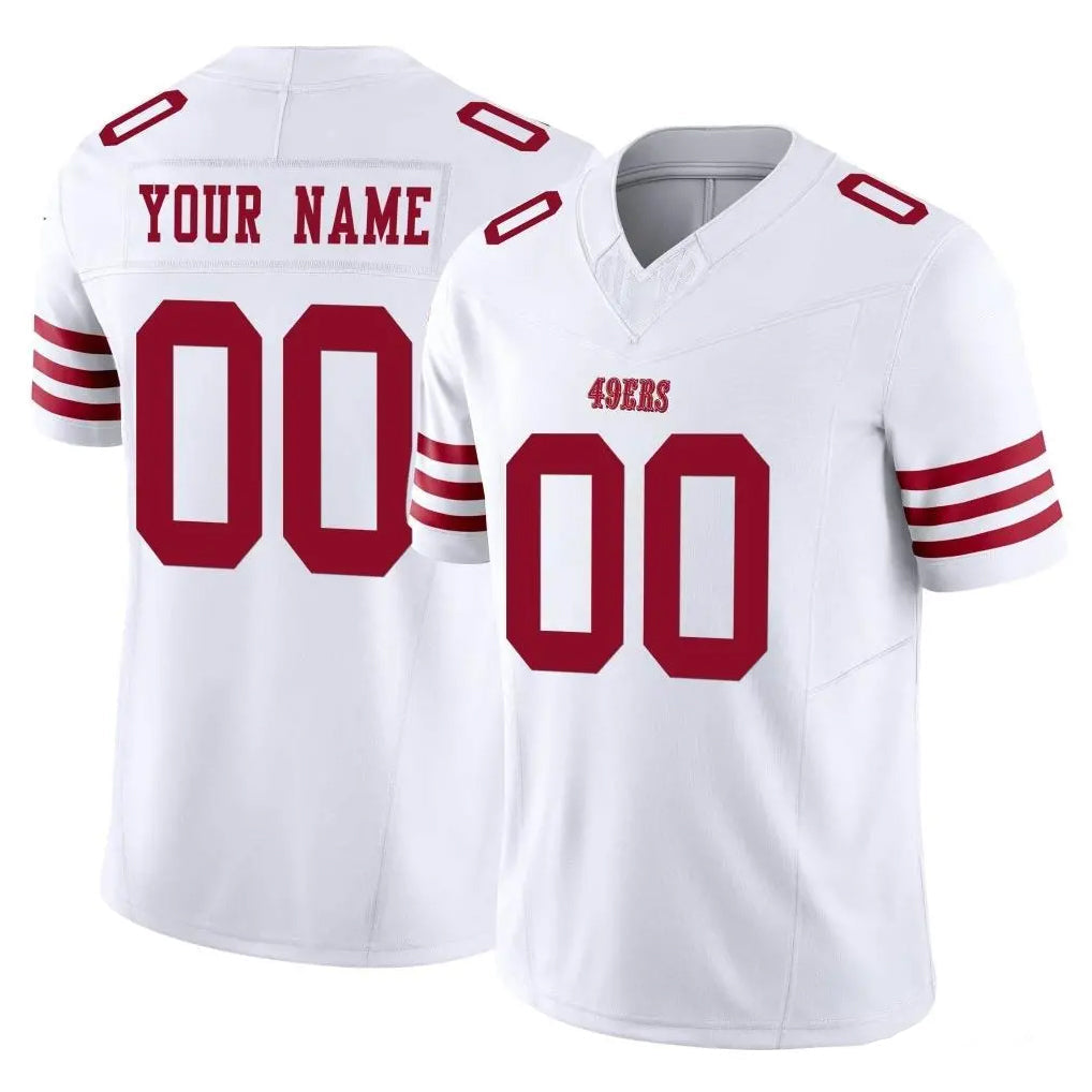Fenge Custom SF.49ers White Limited Vapor F.U.S.E. Home Game Any Name & Numbers Stitched Jerseys