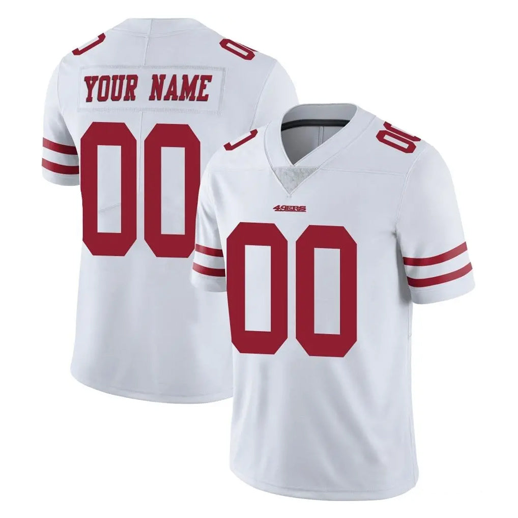 Fenge Custom SF.49ers White Limited Vapor Untouchable Home Game Any Name & Numbers Stitched Jerseys
