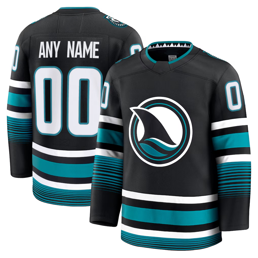 Fenge Custom S.Jose Sharks Black Alternate Premium Jerseys