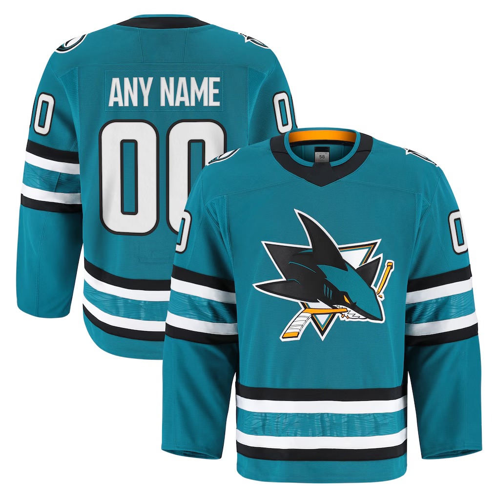 Fenge Custom S.Jose Sharks Teal Home Authentic Pro Jerseys