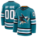 Fenge Custom S.Jose Sharks Teal Home Premium Jerseys