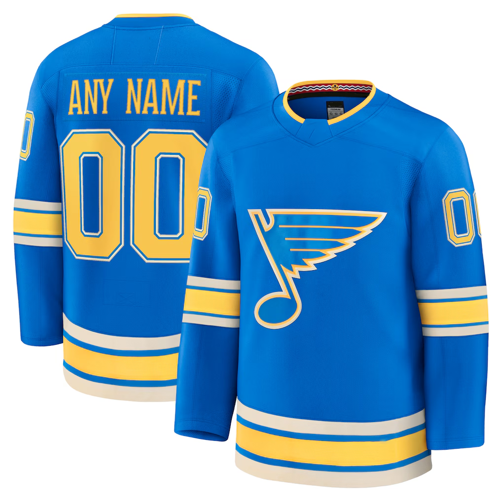 Fenge Custom St.L.Blues Blue Alternate Premium Jerseys