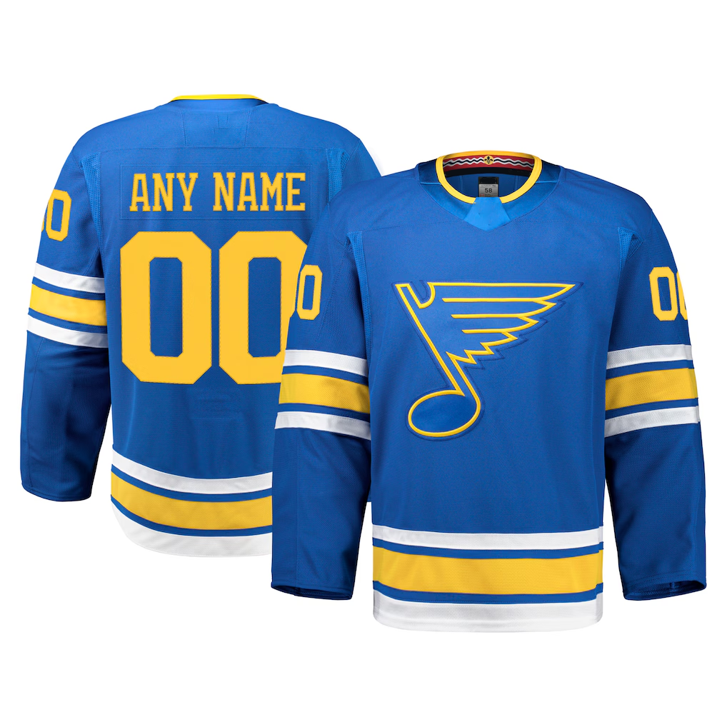 Fenge Custom St.L.Blues Blue Home Authentic Pro Jerseys