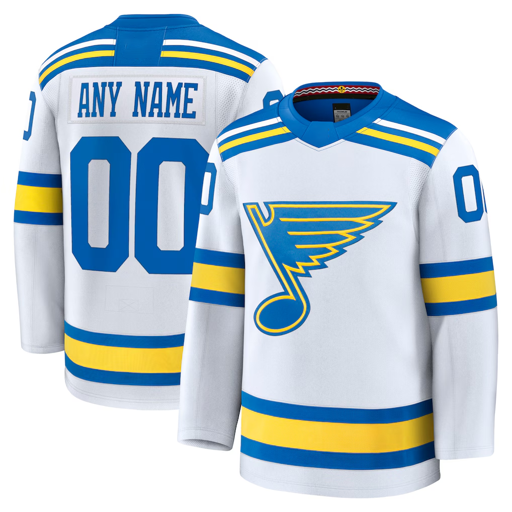 Fenge Custom St.L.Blues White Away Premium Jerseys