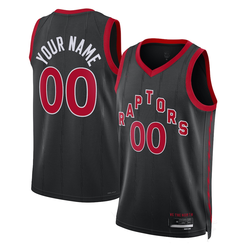 Fenge Custom T.Raptors Black 2022-23 Swingman Jerseys - Statement Edition