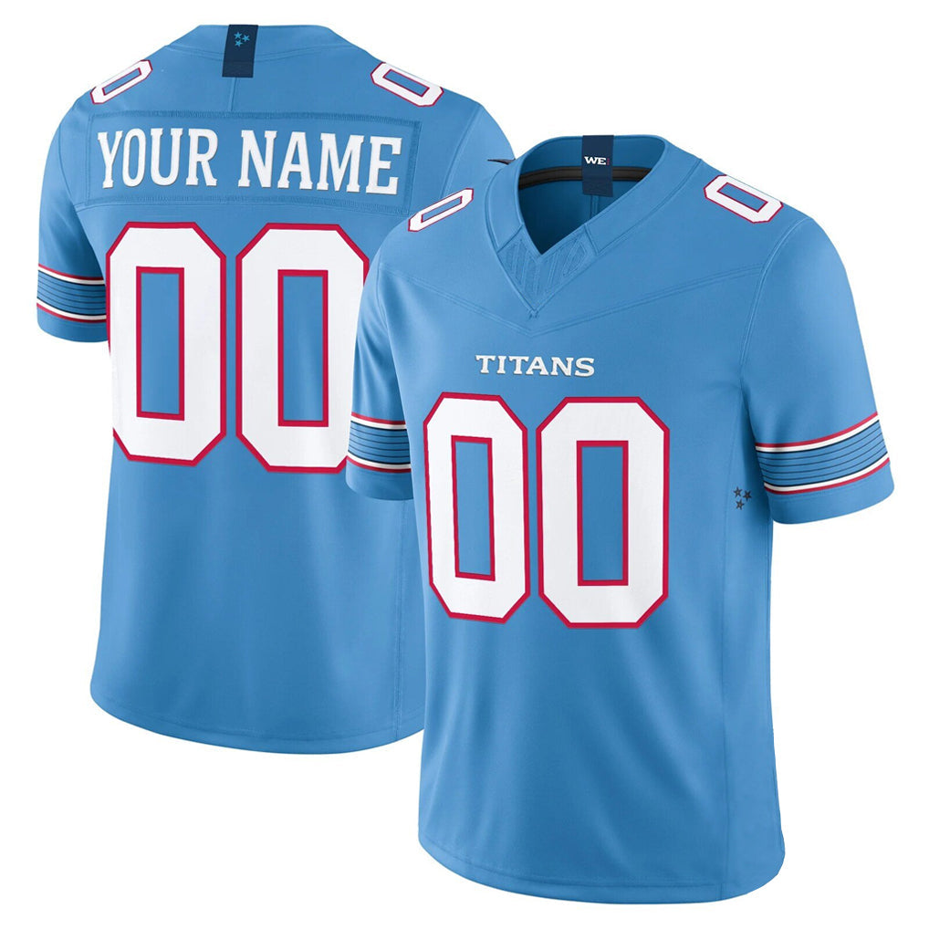 Fenge Custom T.Titans Light Blue Team Vapor F.U.S.E. Limited Home Game Any Name & Numbers Stitched Jerseys