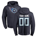 Fenge Custom T.Titans Navy Logo Pullover Hoodies Home Game Any Name & Numbers Stitched Jerseys