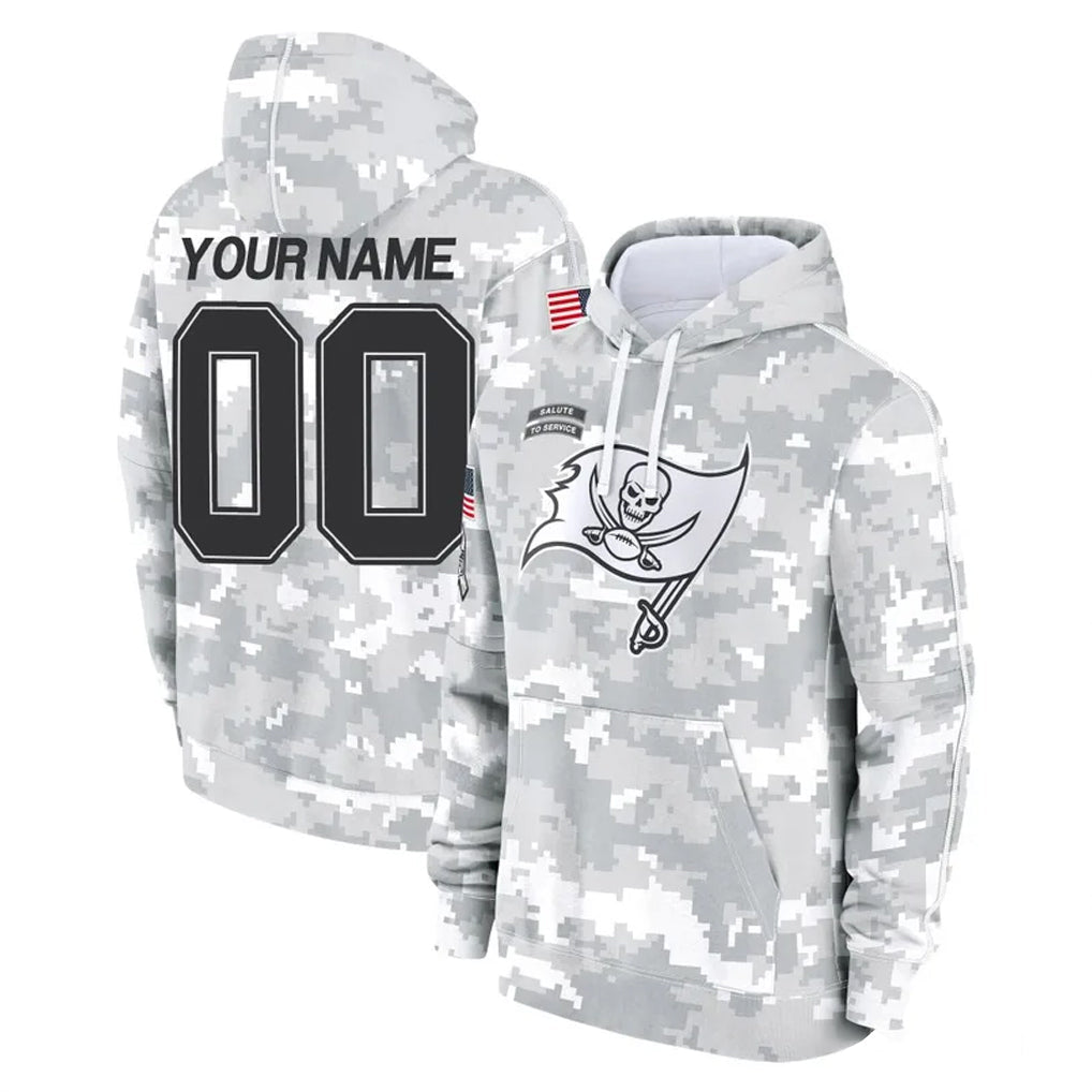 Fenge Custom TB.Buccaneers Arctic Camo Limited Salute to Service Pullover Hoodies Game Any Name & Numbers Stitched Jerseys