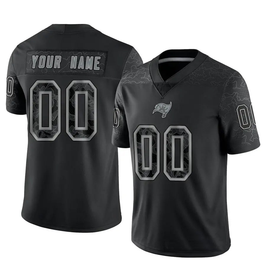 Fenge Custom TB.Buccaneers Black RFLCTV Limited Stitched Jerseys