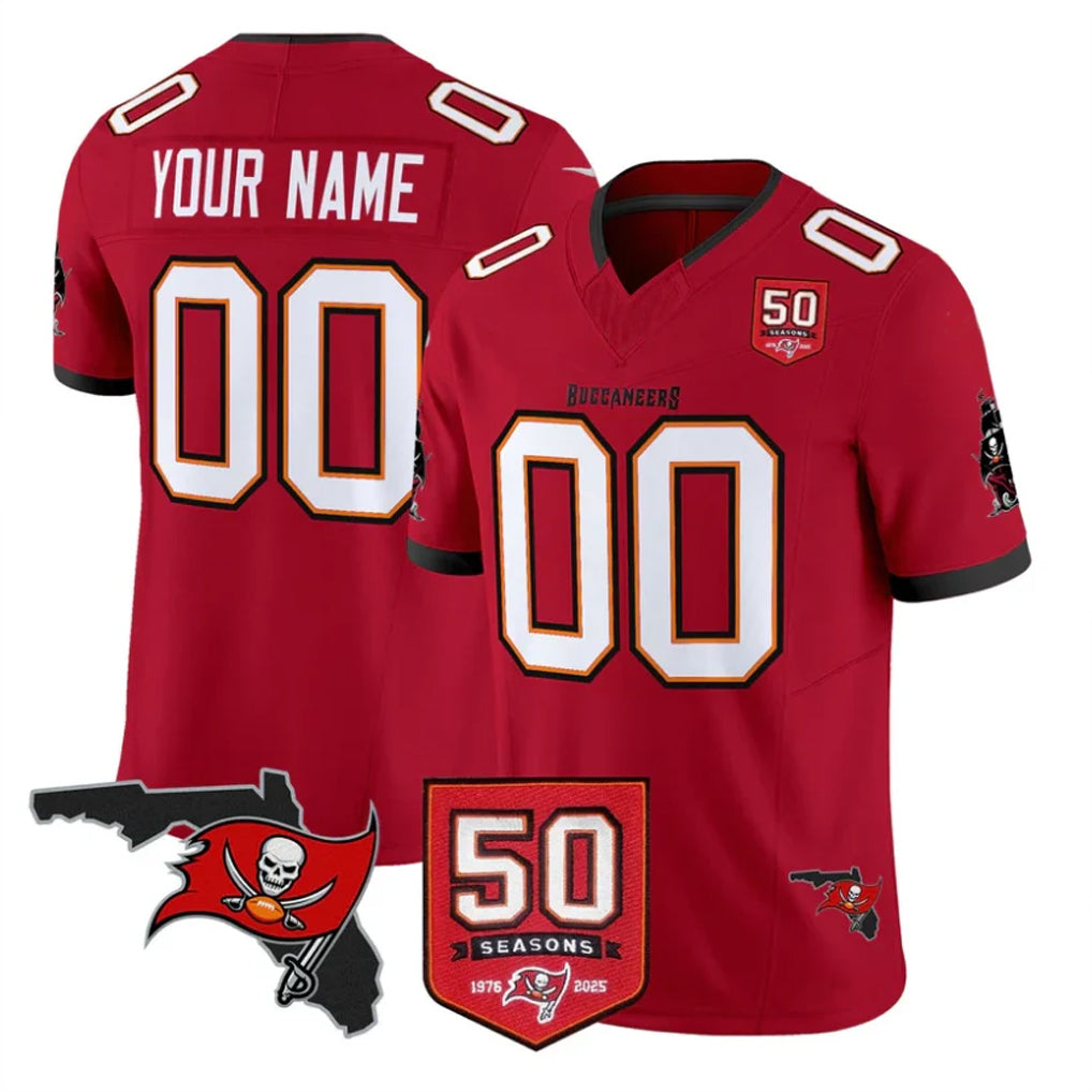 Fenge Custom TB.Buccaneers Red Limited 2026 Season Vapor F.U.S.E. Home Game Any Name & Numbers Stitched Jerseys