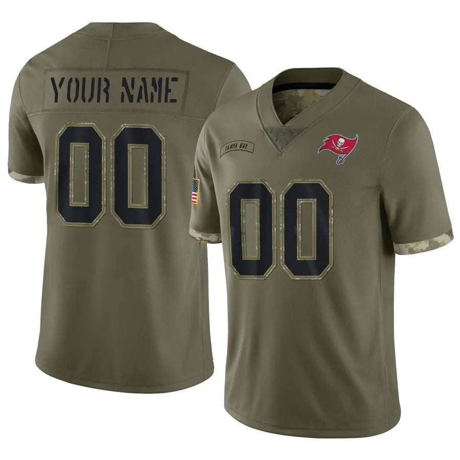 Fenge Custom TB.Buccaneers Salute To Service Olive Stitched Jerseys