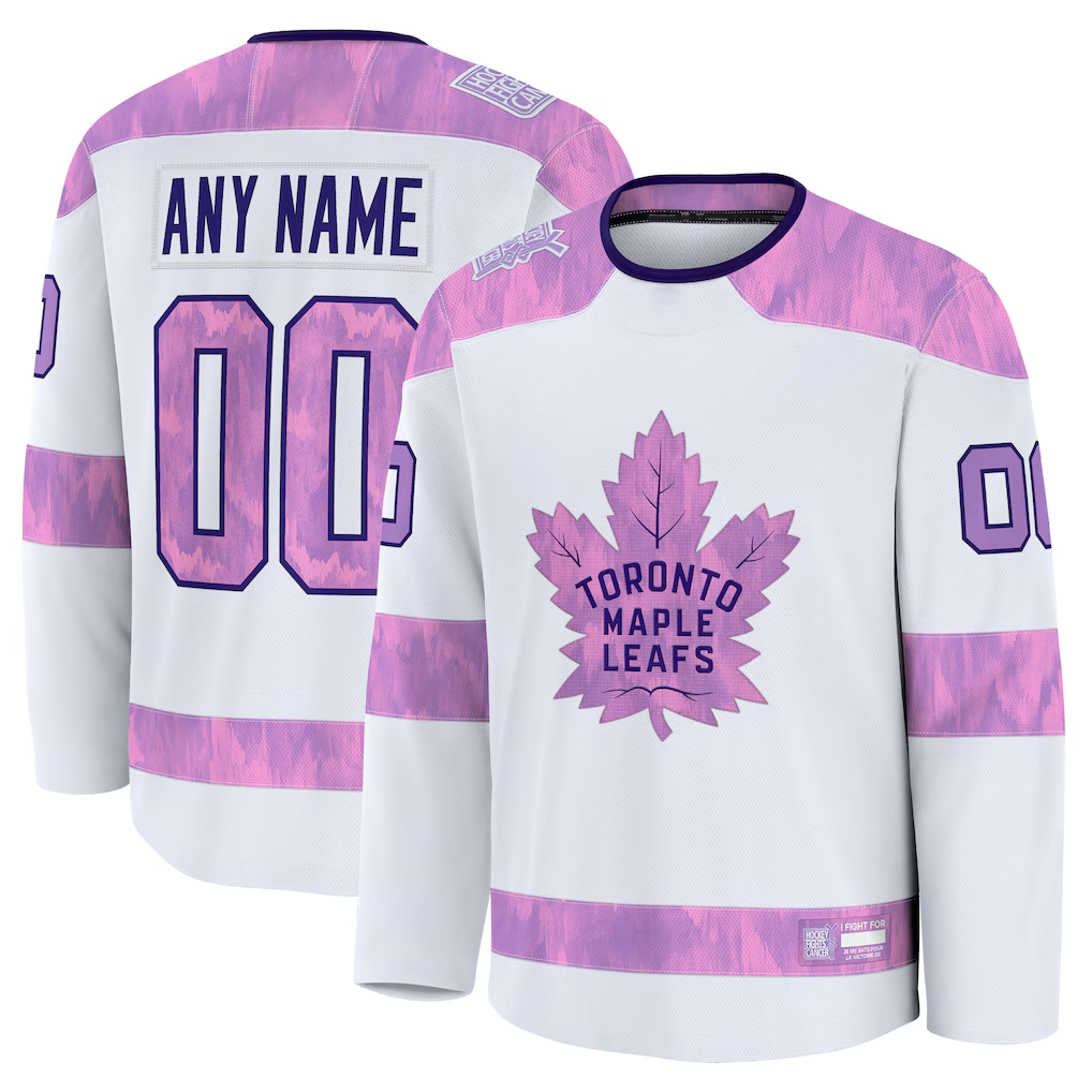 Fenge Custom T.Maple Leafs White 2024 Hockey Fights Cancer Practice Jerseys