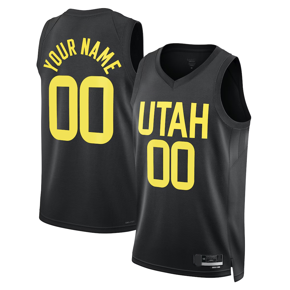 Fenge Custom U.Jazz Black 2022-2023 Swingman Jerseys- Statement Edition