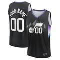 Fenge Custom U.Jazz Fanatics Black Fast Break Jerseys - Statement Editio