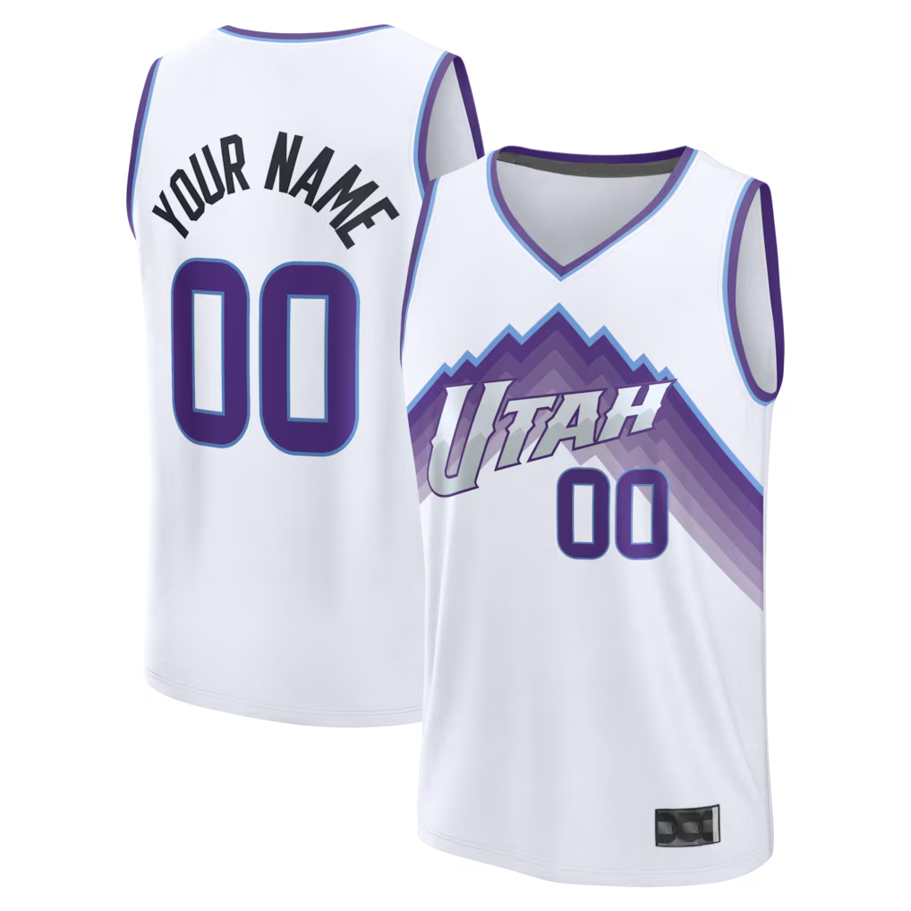 Fenge Custom U.Jazz Fanatics White Fast Break Replica Jerseys - Association Edition