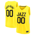 Fenge Custom U.Jazz Fanatics Yellow Fast Break Replica Jerseys - Icon Edition