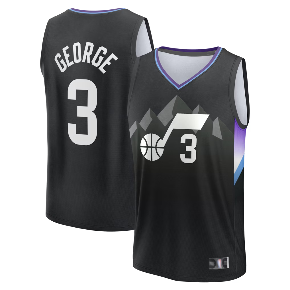 Fenge U.Jazz #3 Keyonte George Fanatics Black Fast Break Replica Jerseys - Statement Edition