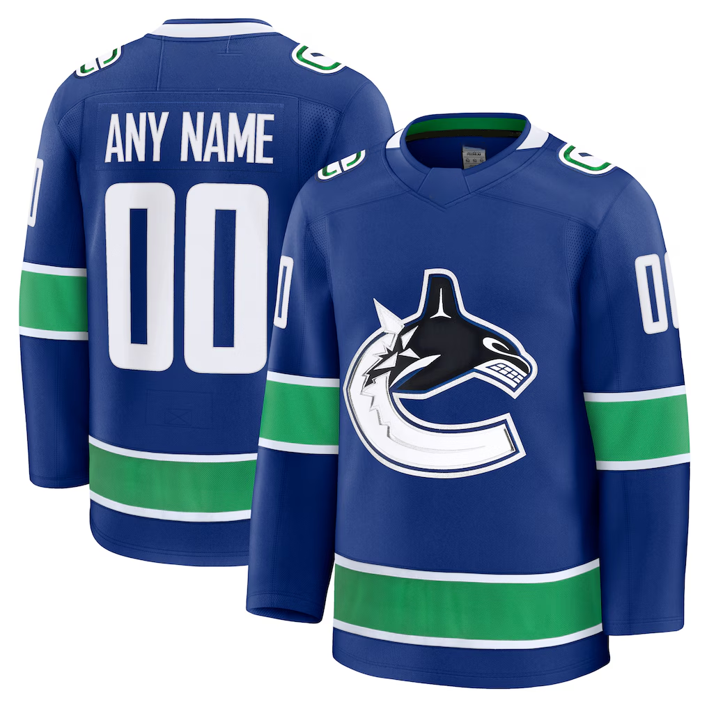 Fenge Custom V.Canucks Blue Home Premium Jerseys