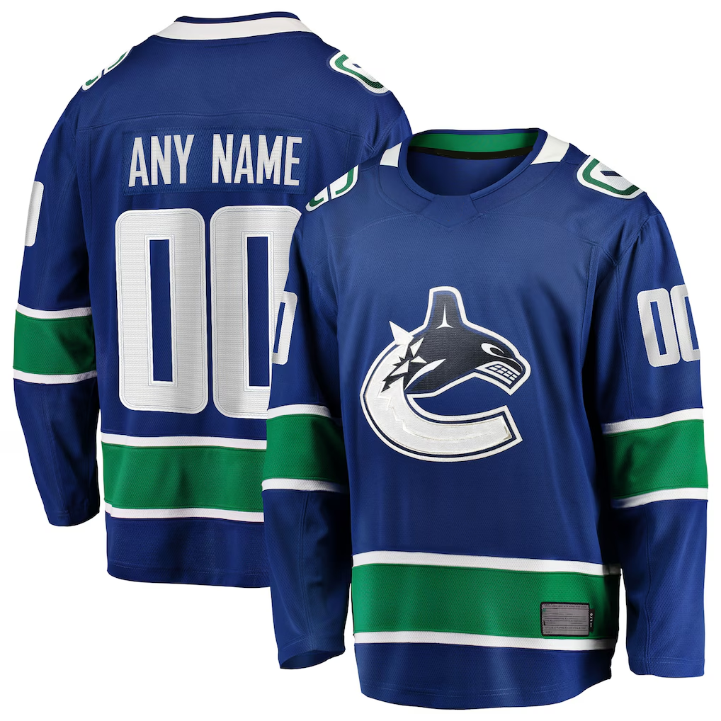 Fenge Custom V.Canucks Blue Home Team Breakaway Jerseys