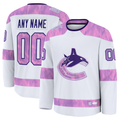 Fenge Custom V.Canucks White 2024 Hockey Fights Cancer Practice Jerseys