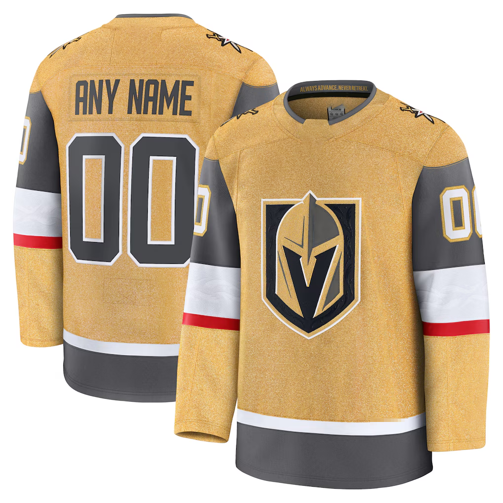 Fenge Custom V.Golden Knights Gold Home Premium Jerseys