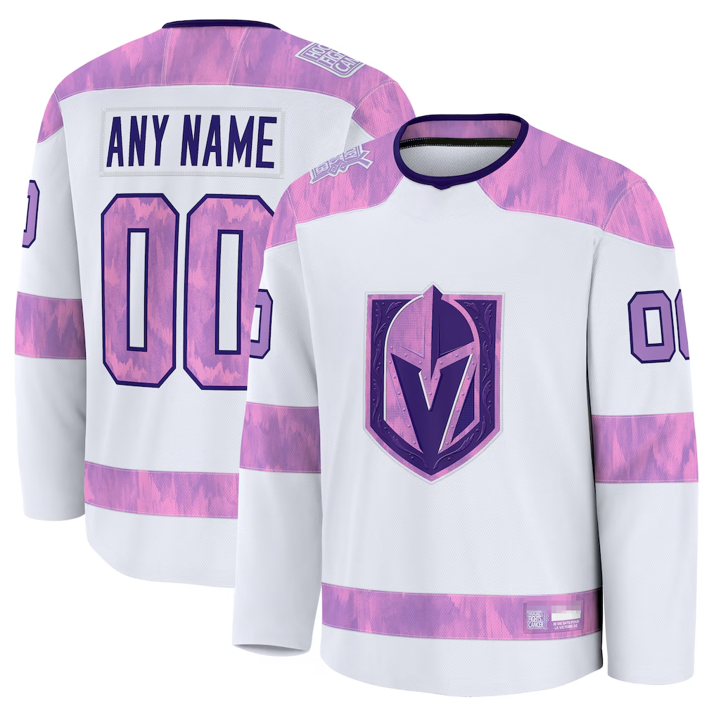 Fenge Custom V.Golden Knights White 2024 Hockey Fights Cancer Practice Jerseys