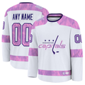 Fenge Custom W.Capitals White 2024 Hockey Fights Cancer Practice Jerseys