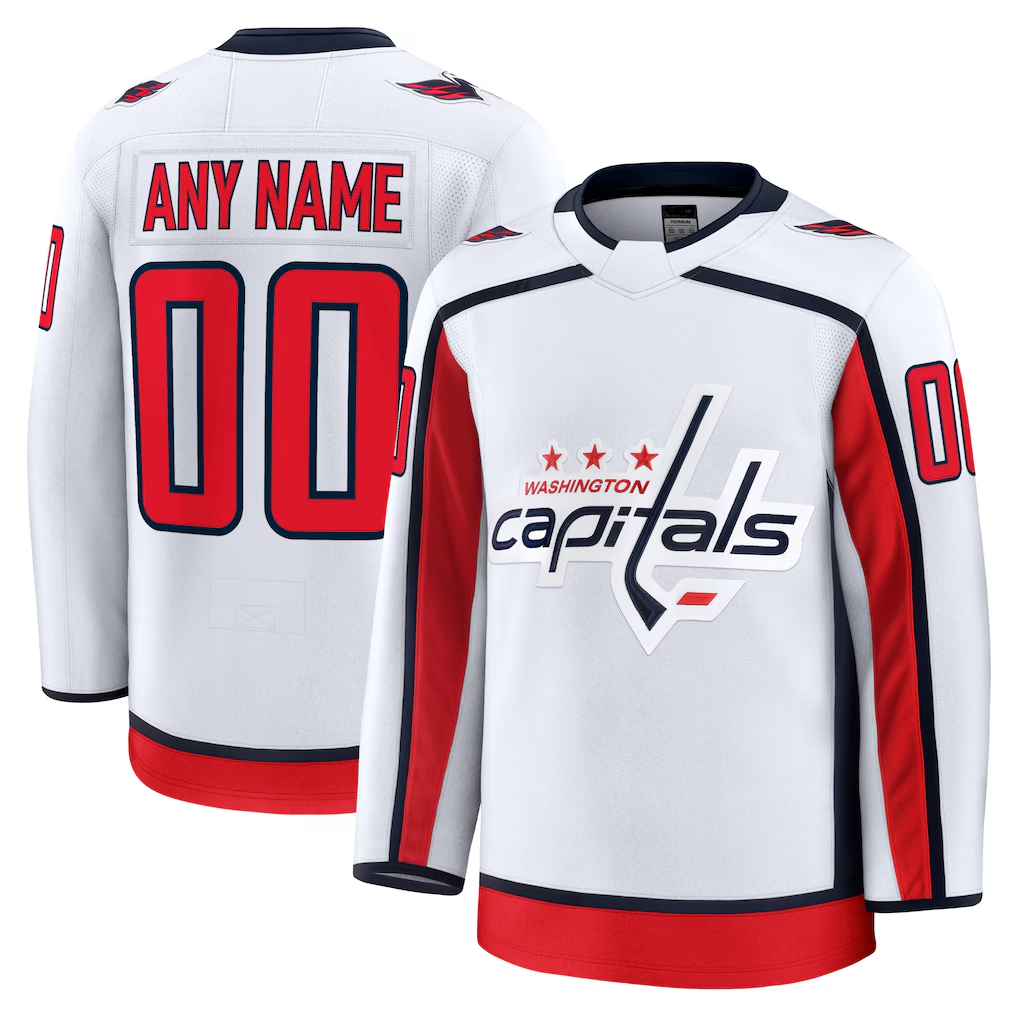 Fenge Custom W.Capitals White Away Premium Jerseys