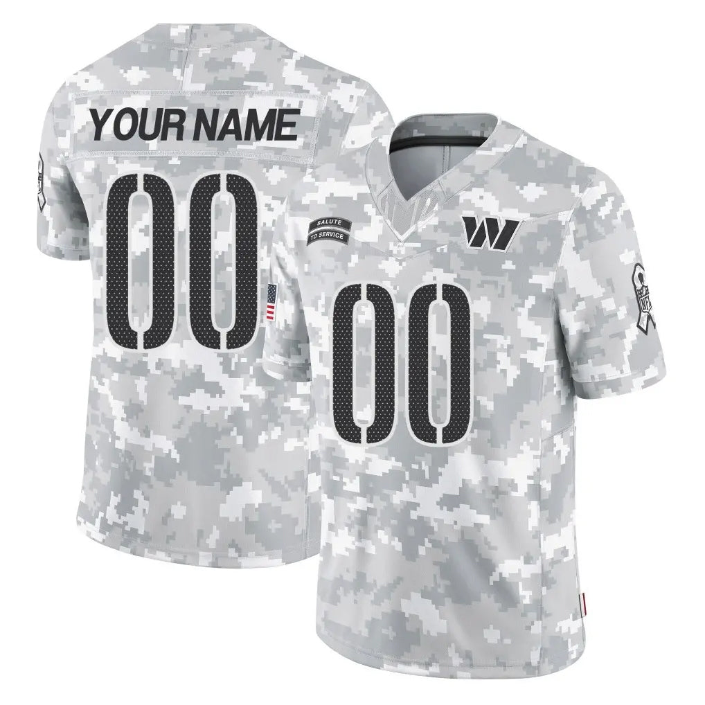Fenge Custom W.Commanders Arctic Camo Limited Salute To Service Home Game Any Name & Numbers Stitched Jerseys