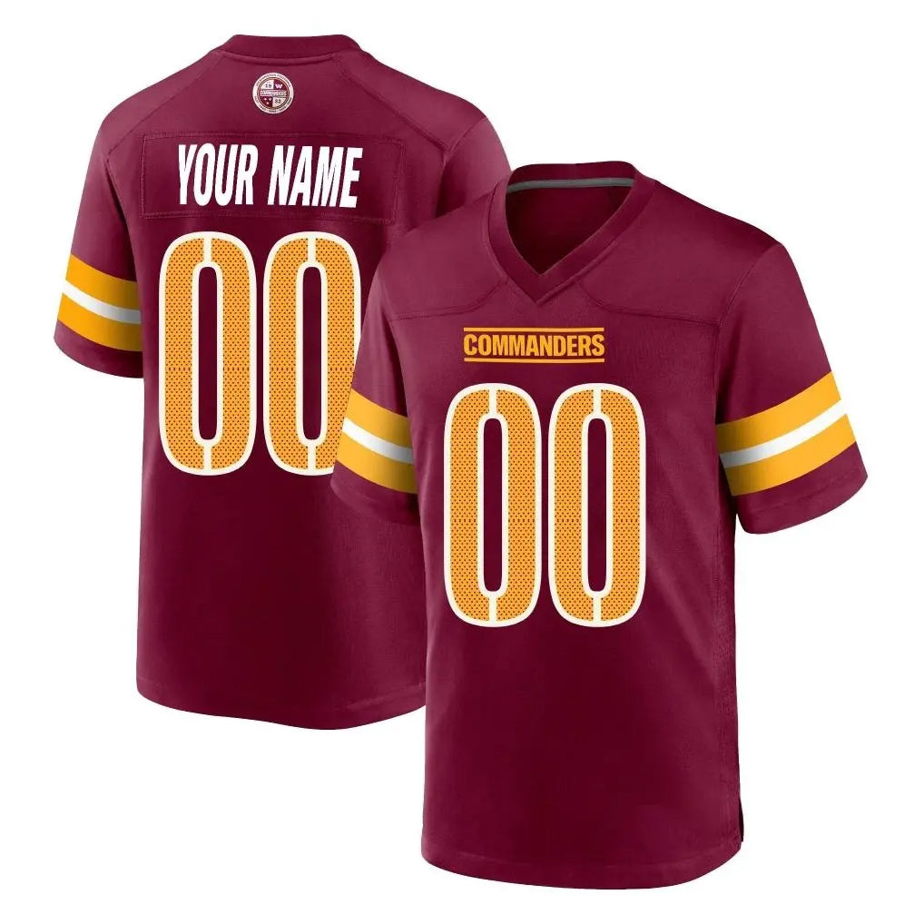 Fenge Custom W.Commanders Burgundy Home Game Any Name & Numbers Stitched Jerseys