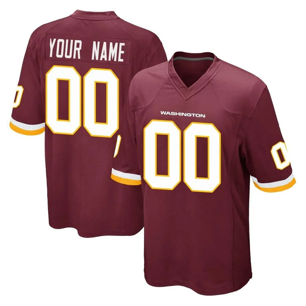 Fenge Custom W.Commanders Burgundy Team Color Home Game Any Name & Numbers Stitched Jerseys