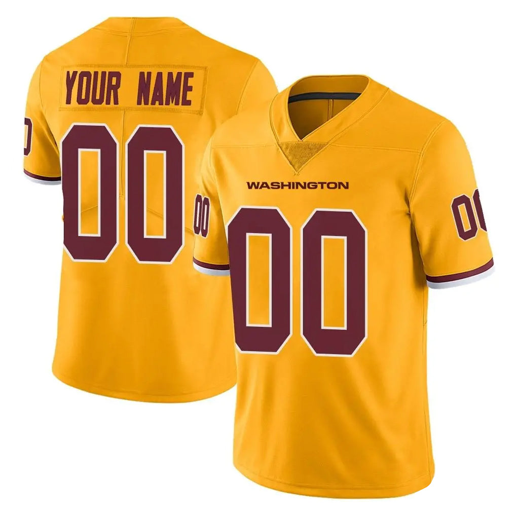 Fenge Custom W.Commanders Gold Limited Color Rush Home Game Any Name & Numbers Stitched Jerseys