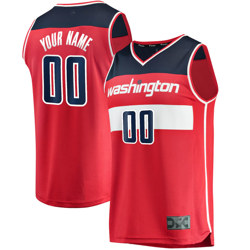 Fenge Custom W.Wizards Red Fast Break Replica Jerseys - Icon Edition