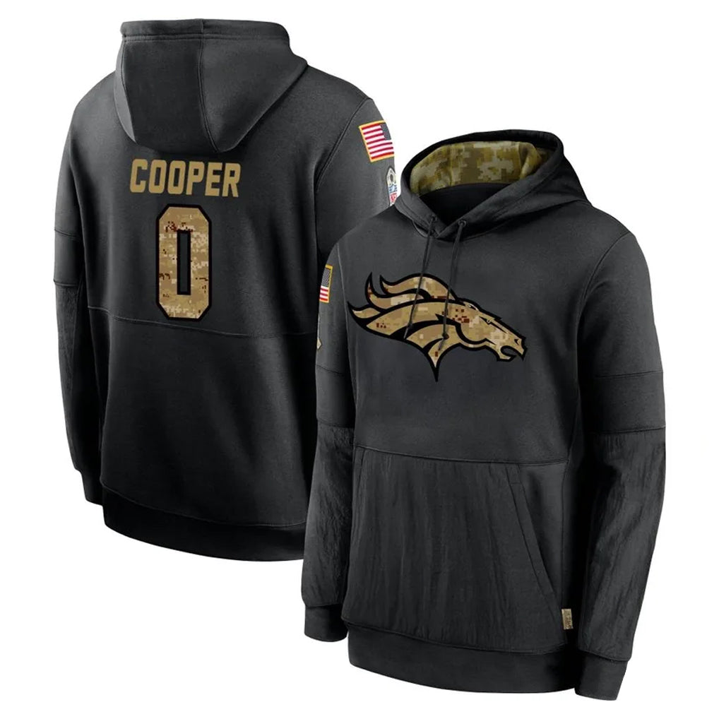 Fenge D.Broncos #0 Jonathon Cooper Player Black Salute to Service Pullover Hoodies Limited Stitched Jerseys